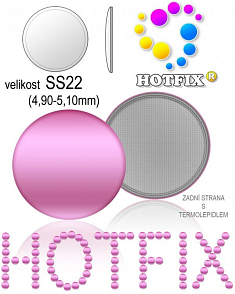 Kovové NAILHEAD HOTFIX nažehlovací polotovary. Velikost SS22 (4,90-5,10mm) Tl.0,6mm. Barva 037 SVĚTLÁ FIALOVÁ  (lesklá ocelová). Balení 50Ks