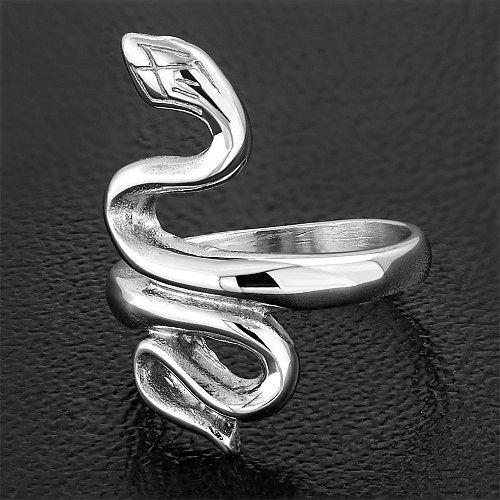 Ocelový prsten RMT 656 ve tvaru hadu o velikosti 8