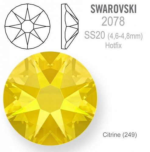 SWAROVSKI xirius rose HOTFIX 2078 velikost SS20 barva Cirine 