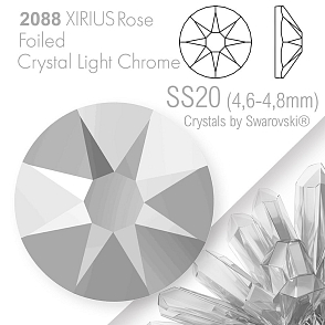 SWAROVSKI  XIRIUS Rose 2088 Foiled. Barva Crystal Light Chrome velikost SS20 (4,6-4,8mm). Balení 15Ks.