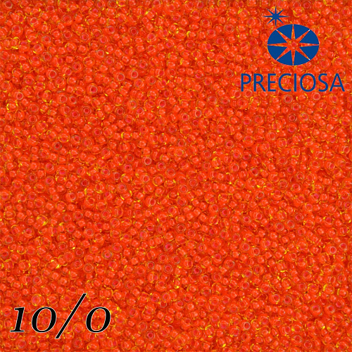Korálky Preciosa Round 10/0. Barva 10363 Červená. Balení 25g