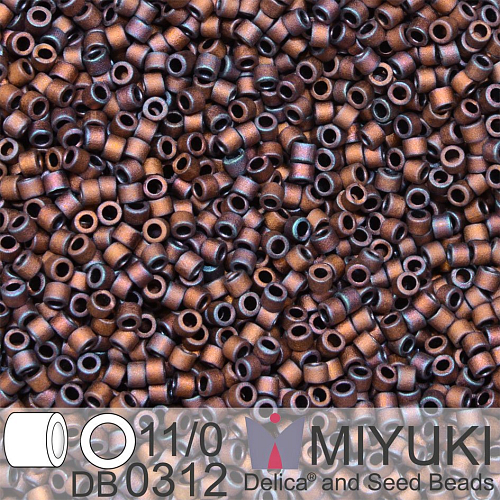 Korálky Miyuki Delica 11/0. Barva Matte Metallic Dark Raspberry Iris DB0312. Balení 5g.