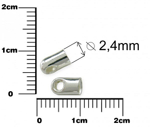 Koncovka na (okování) konce náramku náhrdelníku. Ozn-EC111K-4S. Velikost 2,4mm. Barva stříbrná. 