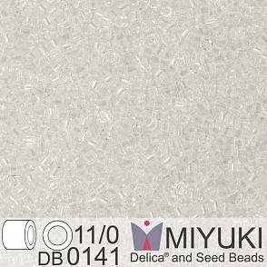 Korálky Miyuki Delica 11/0. Barva Crystal DB0141. Balení 5g.