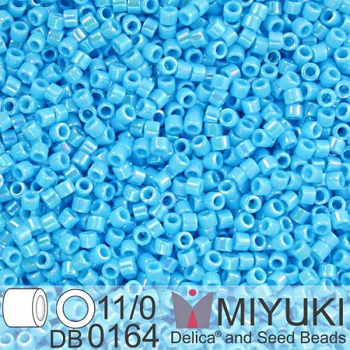 Korálky Miyuki Delica 11/0. Barva Op Turquoise Blue AB DB0164. Balení 5g