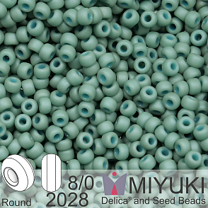 Korálky Miyuki Round 8/0. Barva 2028 Matte Opaque Sea Foam Luster. Balení 5g