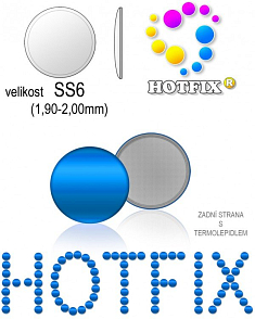 Kovové NAILHEAD HOTFIX nažehlovací polotovary. Velikost SS6 (1,90-2,00mm) Tl.0,6mm. Barva 015 BRILIANTOVÁ MODRÁ (lesklá ocelová). Balení 90Ks.