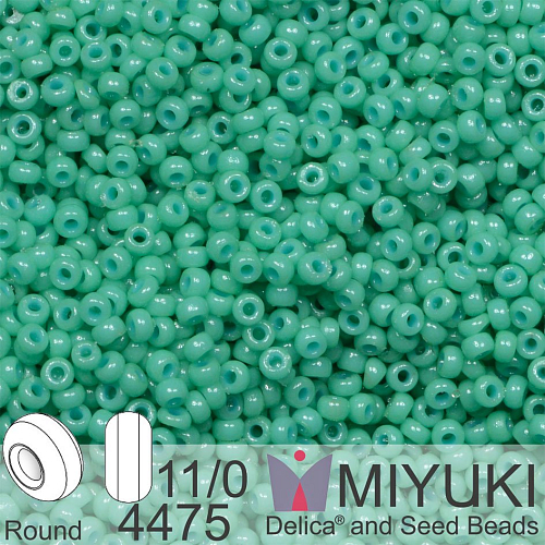 Korálky Miyuki Round 11/0. Barva 4475 Duracoat Dyed Opaque Sea Opal. Balení 5g.  