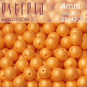 Korálky esBLOSSOM voskované tvar kulatý. Velikost 4mm. Barva 25143-70 (oranžová+listr). Balení 31ks na návleku. 