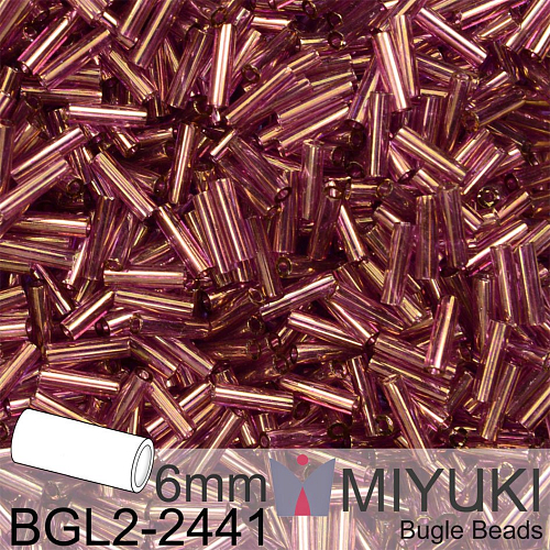 Korálky Miyuki Bugle Bead 6mm. Barva BGL2-2441 Cinnamon Gold Luster. Balení 10g.