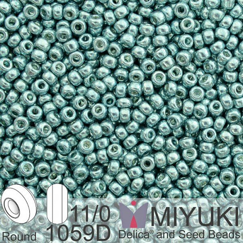 Korálky Miyuki Round 11/0. Barva 1059D Galv Dk Sea Foam . Balení 5g. 
