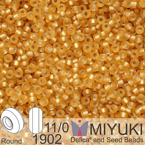 Korálky Miyuki Round 11/0. Barva 1902 SF S/L Gold. Balení 5g