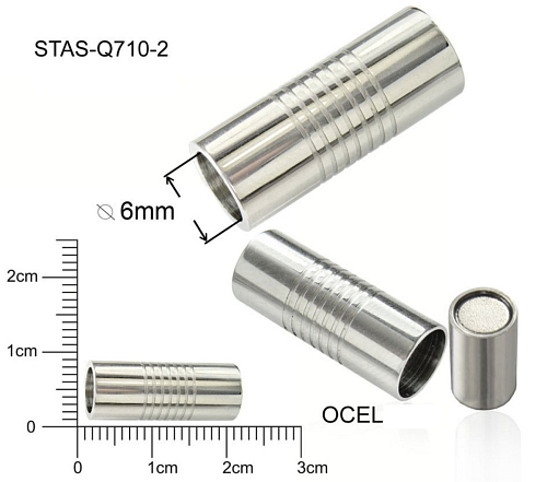 Magnetické zapínání CHIRURGICKÁ OCEL ozn.-STAS-Q710-2. velikost pr.8x20mm