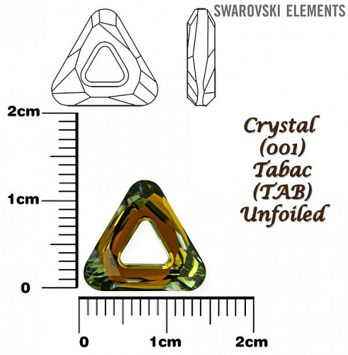 SWAROVSKI ELEMENTS Cosmic Triangle 4737 barva CRYSTAL (001) TABAC (TAB) velikost 14mm. 