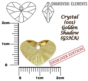 SWAROVSKI 6260 Crazy 4 U Heart barva CRYSTAL GOLDEN SHADOW velikost 17mm.