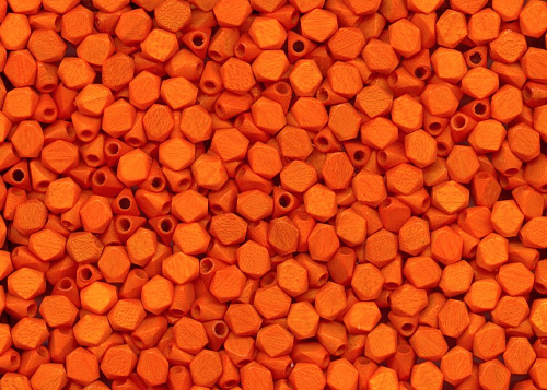 Korálky 1215 barva Oranžová 604 velikost 6x6mm počet 50 kusů v sáčku