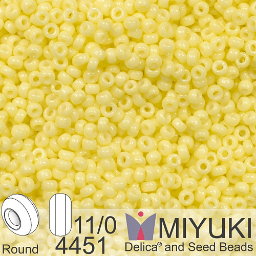 Korálky Miyuki Round 11/0. Barva 4451 Duracoat Dyed Opaque Light Lemon Ice. Balení 5g. 