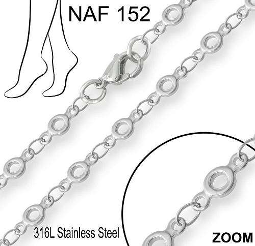 Náramek na nohu NAF 152. Materiál Chirurgická ocel. Délka 26cm.