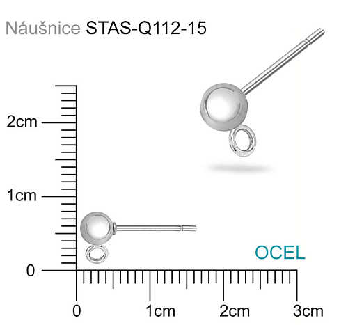 PUZETA s očkem mat.OCEL ozn.-STAS-Q112-15