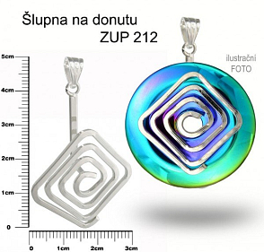 Šlupna na donuty ozn. ZUP 212. Velikost 50x30mm. Materiál bižuterní kov + PLatina