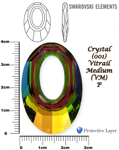 SWAROVSKI HELIOS Pendant barva CRYSTAL VITRAIL MEDIUM +Protective, velikost 40mm.