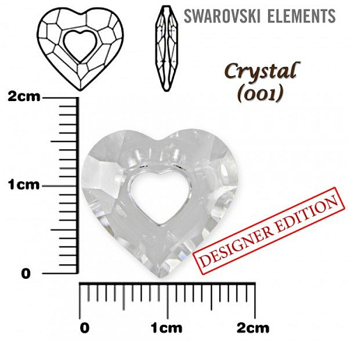 SWAROVSKI 6262 Miss U Heart barva CRYSTAL velikost 17mm.