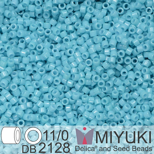 Korálky Miyuki Delica 11/0. Barva Duracoat Dyed Opaque Nile Blue DB2128. Balení 5g.