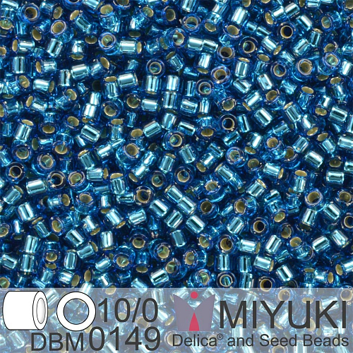 Korálky Miyuki Delica 10/0. Barva S/L Capri Blue DBM0149. Balení 5g.