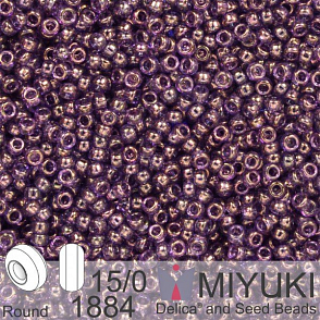 Korálky Miyuki Round 15/0. Barva 1884 Violet Gold Luster  Balení 5g