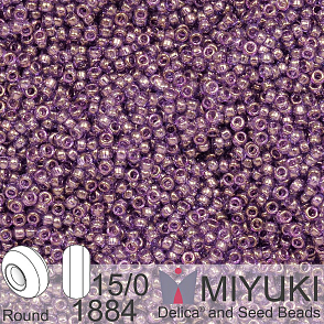 Korálky Miyuki Round 15/0. Barva 1884 Violet Gold Luster  Balení 5g