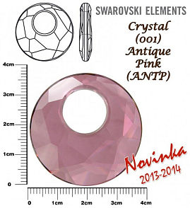 SWAROVSKI VICTORY Pendant barva CRYSTAL ANTIQUE PINK velikost 38mm.