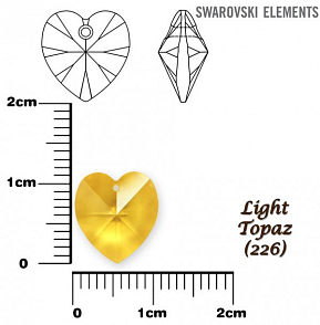 SWAROVSKI Heart Pendant 6202 barva LIGHT TOPAZ velikost 10,3x10mm.