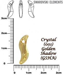SWAROVSKI 6525 Wave Pendant barva CRYSTAL GOLDEN SHADOW velikost 19mm.
