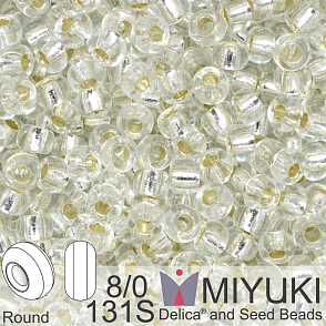 Korálky Miyuki MIX Round 6/0. Barva 131S Silverlined Crystal . Balení 5g
