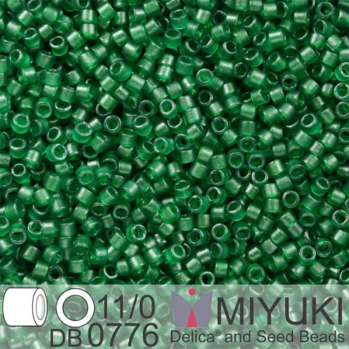 Korálky Miyuki Delica 11/0. Barva Dyed SF Tr Emerald  DB0776. Balení 5g