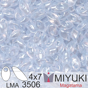 Korálky MIYUKI tvar Long MAGATAMA velikost 4x7mm. Barva LMA-3506 Transparent Pale Amethyst Luster - Discontinued. Balení 5g.