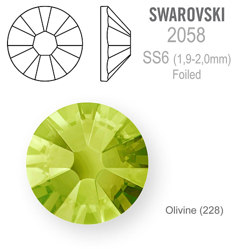 SWAROVSKI FOILED velikost SS6 barva OLIVINE