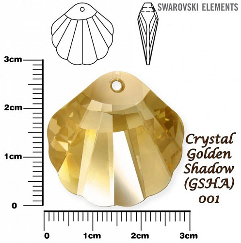 SWAROVSKI Shell Pendant barva Crystal GOLDEN SHADOW velikost 28mm.
