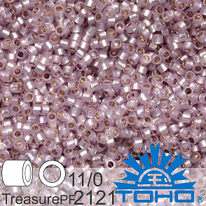 Korálky TOHO tvar TREASURE (válcové). Velikost 11/0. Barva PF2121 PermaFinish - Silver-Lined Milky Cloud. Balení 5g.