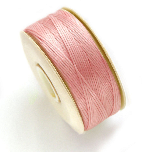 NYMO-nylonová nit plochá označení B barva RŮŽOVÁ TMAVÁ o pr. 0,2 mm délka cca 66m.