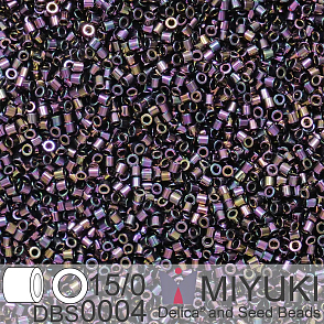 Korálky Miyuki Delica 15/0. Barva DBS 0004 Metallic Dark Plum Iris. Balení 2g.