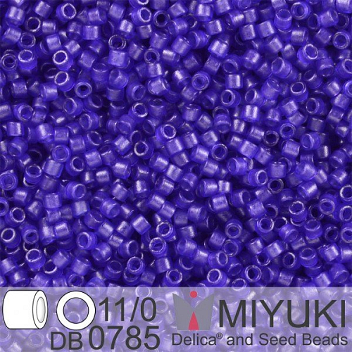 Korálky Miyuki Delica 11/0. Barva Dyed SF Tr Cobalt DB0785. Balení 5g