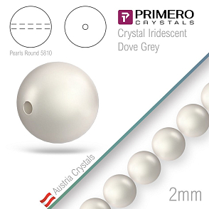 Korálky PRIMERO Crystals 5810. Barva Crystal Iridescent Dove Grey. Velikost 2mm balení-50Ks.