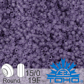 Korálky TOHO tvar ROUND (kulaté). Velikost 15/0. Barva č. 19F-Transparent -Frosted Sugar Plum. Balení 5g.