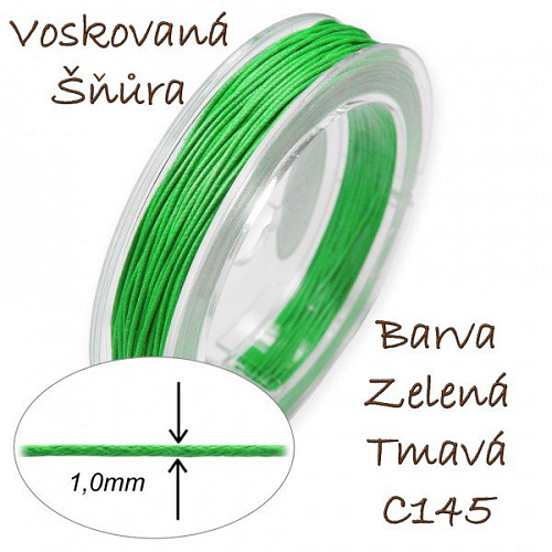 Voskovaná šňůra-síla 1,0mm v barvě tmavě zelené číslo C145