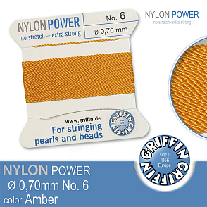 NYLON Power velmi pevná nit GRIFFIN síla nitě 0,70mm barva Amber
