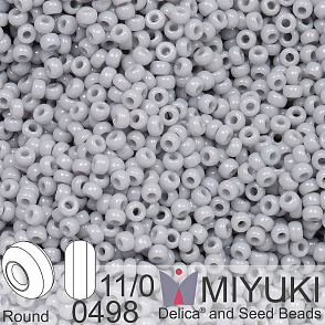 Korálky Miyuki Round 11/0. Barva 0498 Opaque Cement Gray. Balení 5g.