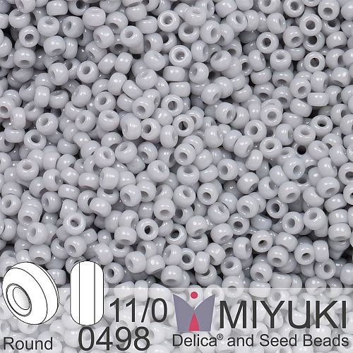 Korálky Miyuki Round 11/0. Barva 0498 Opaque Cement Gray. Balení 5g.