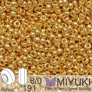 Korálky Miyuki Round 8/0. Barva 0191 24kt Gold Plated. Balení 3g