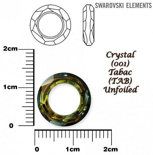 SWAROVSKI ELEMENTS Cosmic Ring barva CRYSTAL (001) TABAC (TAB) velikost 14mm.